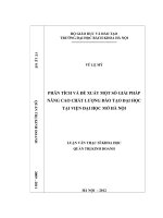 Phân tích và đề xuất một số giải pháp nâng cao chất lượng đào tạo đại học tại viện đại học mở hà nội 