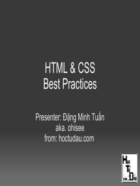HTML CSS Best Practices