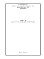 BG HỌC PHẦN KỸ THUẬT PHÒNG THÍ NGHIỆM TRƯỜNG CAO ĐẲNG CÔNG NGHIỆP TUY HÒA