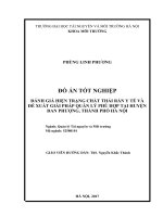 ĐÁNH GIÁ HIỆN TRẠNG CHẤT THẢI RẮN Y TẾ VÀ ĐỀ XUẤT GIẢI PHÁP QUẢN LÝ PHÙ HỢP TẠI HUYỆN ĐAN PHƯỢNG, THÀNH PHỐ HÀ NỘI