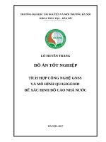 TÍCH HỢP CÔNG NGHỆ GNSS  VÀ MÔ HÌNH QUASIGEOID  ĐỂ XÁC ĐỊNH ĐỘ CAO NHÀ NƯỚC