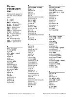 Flyers vocabulary list (từ vựng thi flyers)