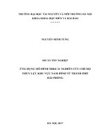ỨNG DỤNG MÔ HÌNH MIKE 21 NGHIÊN CỨU CHẾ ĐỘ  THỦY LỰC KHU VỰC NAM ĐÌNH VŨ THÀNH PHỐ  HẢI PHÒNG
