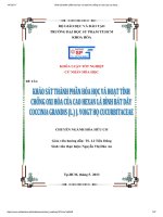 Khảo sát thành phần hóa học và hoạt tính chống oxi hóa của cao hexan lá bình bát dây coccinia grandis (l.) voigt họ cucurbitaceae