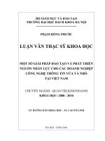 Một số giải pháp đào tạo và phát triển nguồn nhân lực cho các doanh nghiệp công nghệ thông tin vừa và nhỏ tại việt nam 