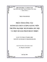 Phân tích công tác đánh giá chất lượng giảng viên trường đại học bách khoa hà nội và một số giải pháp hoàn thiện 