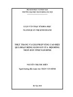 Thực trạng và giải pháp nâng cao hiệu quả hoạt động giám sát của hội đồng nhân dân tỉnh nam định 