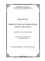 Nghiên cứu chế tạo và khảo sát đặc tính của dây nano si 
