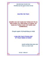 Nghiên cứu xây dựng bộ thông số tối ưu điều khiển LPG trên động cơ diesel sử dụng hệ thống cung cấp nhiên liệu commonrail 