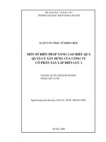 Một số biện pháp nâng cao hiệu quả quản lý xây dựng của công ty cổ phần xây lắp điện lực 1 
