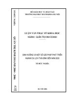 Định hướng và một số giải pháp phát triển ngành du lịch thái bình đến năm 2020 