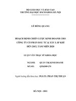 Hoạch định chiến lược kinh doanh cho công ty cổ phần đầu tư và xây lắp khí đến 2015, tầm nhìn 2020 