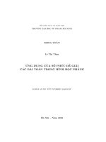 Ứng dụng của số phức để giải các bài toán trong hình học phẳng (khóa luận tốt nghiệp)