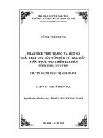 Phân tích thực trạng và một số giải pháp thu hút vốn đầu tư trực tiếp nước ngoài (FDI) trên địa bàn tỉnh thái nguyên 