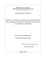 Nghiên cứu ảnh hưởng của một số yếu tố công nghệ tới chất lượng bề mặt chi tiết gia công bằng phương pháp tia lửa điện xung định hình 