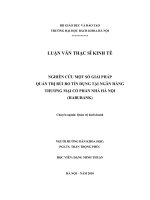 Nghiên cứu một số giải pháp quản trị rủi ro tín dụng tại ngân hàng thương mại cổ phần nhà hà nội (habubank 