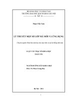 Lý thuyết một số lớp mã mới và ứng dụng 