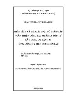 Phân tích và đề xuất một số giải pháp hoàn thiện công tác quản lý đầu tư xây dựng cơ bản tại tổng công ty điện lực miền bắc 