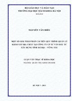 Một số giải pháp cải tiến quy trình quản lý khảo sát địa chất tại công ty cổ phần tư vấn đầu tư xây dựng tỉnh bà rịa   vũng tàu 
