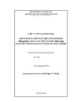 Phân tích và đề xuất một số giải pháp góp phần nâng cao chất lượng đội ngũ giáo viên trường quản lý kinh tế công nghiệp 