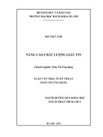Nâng cao chất lượng giấu tin  