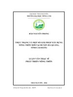 Thực trạng và một số giải pháp xây dựng nông thôn mới tại huyện Hà Quảng  tỉnh Cao Bằng (LV thạc sĩ)