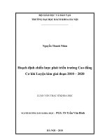 Hoạch định chiến lược phát triển trường cao đẳng cơ khí luyện kim giai đoạn 2010   2020 