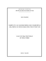 Nghiên cứu các giải pháp phòng cháy nổ khí mêtan (CH4) trong các hầm lò khai thác than ở việt nam  