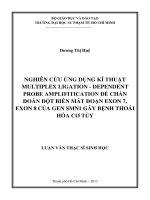 NGHIÊN CỨU ỨNG DỤNG KĨ THUẬT MULTIPLEX LIGATION - DEPENDENT PROBE AMPLIFITICATION ĐỂ CHẨN ĐOÁN ĐỘT BIẾN MẤT ĐOẠN EXON 7, EXON 8 CỦA GEN SMN1 GÂY BỆNH THOÁI HÓA CƠ TỦY