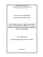 Phân tích và đề xuất một số giải pháp củng cố tình hình tài chính của công ty TNHH một thành viên kinh doanh khí hóa lỏng tại nam định 