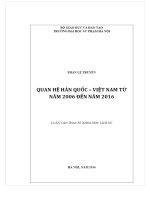 Quan hệ hàn quốc   việt nam từ năm 2006 đến năm 2016 