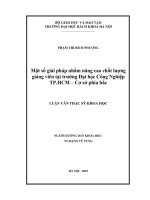 Một số giải pháp nhằm nâng cao chất lượng giảng viện tại trường đại học công nghiệp thành phố hồ chí minh cơ sở phía bắc 