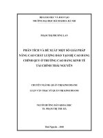 Phân tích và đề xuất một số giải pháp nâng cao chất lượng đào tạo hệ cao đẳng chính quy ở trường cao đẳng kinh tế tài chính thái nguyên 