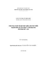 Phân tích và một số giải pháp chiến lược phát triển nguồn nhân lực của công ty than mạo khê giai đoạn 2007 2015 