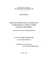 Một số giải pháp nâng cao năng lực cạnh tranh của công ty TNHH xây dựng tiền phong 