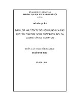 Đánh giá nguyên tử số hiệu dụng của các chất có nguyên tử số thấp bằng bức xạ gamma tán xạ compton 