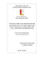 Xây dựng chiến lược kinh doanh cho ngân hàng đầu tư và phát triển việt nam   chi nhánh nam định đến năm 2015 