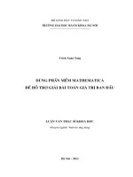 Dùng phần mềm mathematica để hỗ trợ giải bài toán giá trị ban đầu  