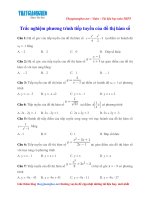 20 câu TRẮC NGHIỆM TIẾP TUYẾN hàm số có đáp án