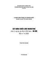 Xây dựng chiến lược marketing cho công ty du lịch việt nam   hà nội đến năm 2020 