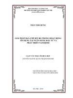 Giải pháp hạn chế rủi ro trong hoạt động tín dụng tại ngân hàng đầu tư và phát triển nam định 