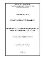 Giải pháp nâng cao hiệu quả hoạt động đầu tư xây dựng cơ bản ở điện lực từ liêm 