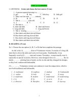 ĐỀ TRẮC NGHIỆM TIENG ANH 9  UNIT 2