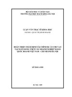 Hoàn thiện thẩm định tài chính dự án cho vay tại ngân hàng TMCP các doanh nghiệp ngoài quốc doanh việt nam   chi nhánh hà nội 