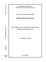 Hoàn thiện quản lý nhà nước về thương mại trên địa bàn tỉnh đồng nai 