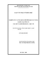 Nghiên cứu và ứng dụng mô hình quản lý năng lượng tại công ty vắc xin và sinh phẩm số 1   bộ y tế 
