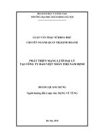 Phát triển mạng lưới đại lý tại công ty bảo hiểm nhân thọ nam định 