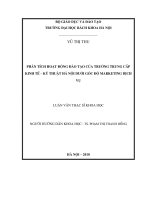 Phân tích hoạt động đào tạo của trường trung cấp kinh tế   kỹ thuật hà nội dưới góc độ marketing dịch vụ 