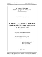 Nghiên cứu quá trình trao đổi este để chuyển hóa mỡ cá phế thải thành dung môi sinh học đa năng 