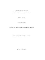 Hạng và định thức của ma trận (khóa luận tốt nghiệp)